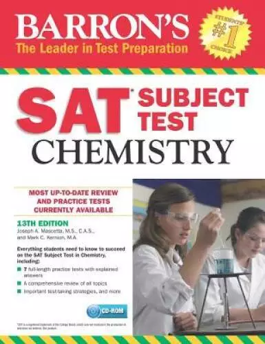 Barrons SAT Subject Test: Chemistry with CD-ROM, 13th Edition - VERY GOOD