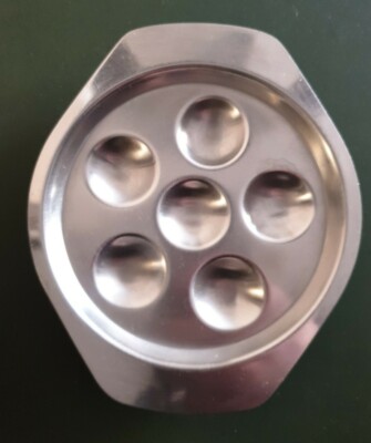 Piatto a forma di lumaca con scomparti e piedini 6 compartment Come da immagine in acciaio inox 