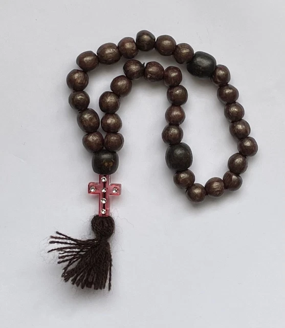 Wooden Rosary Beads with Cross rope 33 knots. Четки православные с крестом