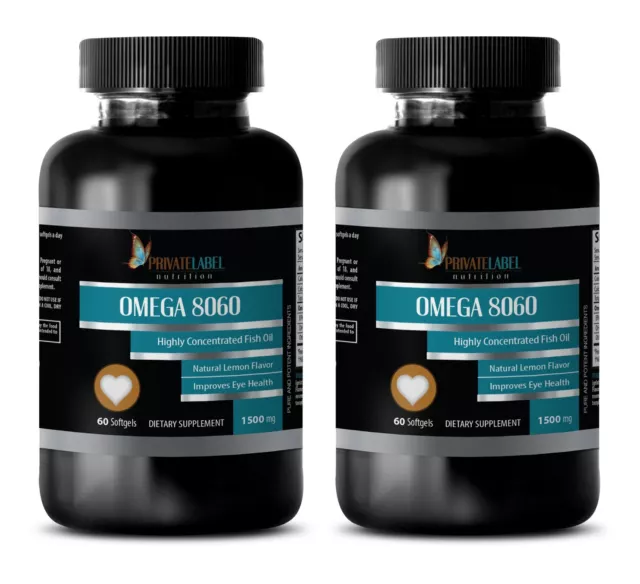 Pharmaceutical Grade Omega-3 Fish Oil 1500mg - NON-GMO - 120 Capsules 2 Bottles