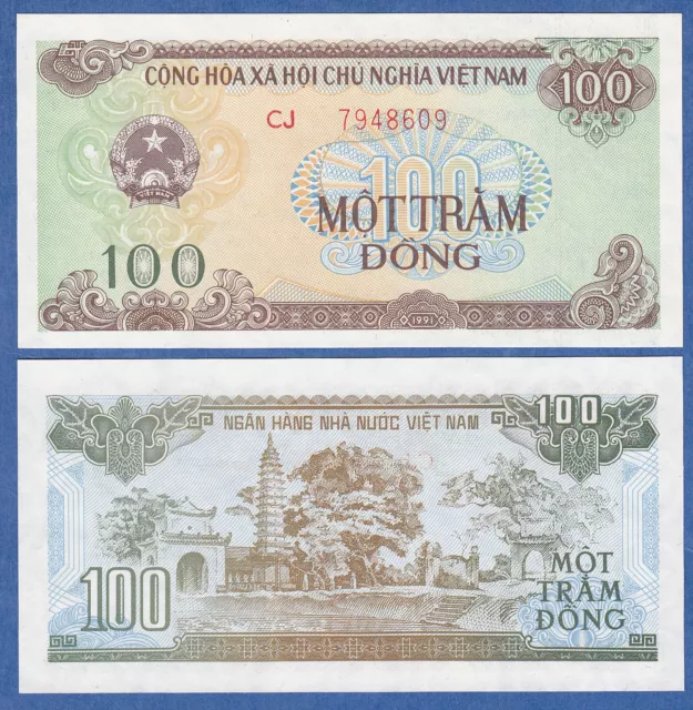 Vietnam 100 Dong P 105 b 1991 UNC Viet Nam.