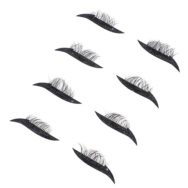 4 pares de pegatinas de maquillaje de plástico delineador de ojos pintadas negro