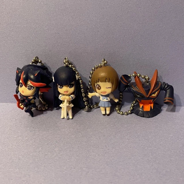 Lot of 4 Kill la Kill Swing Figure Keychain Set Ryuko Satsuki Mako Bandai J2589