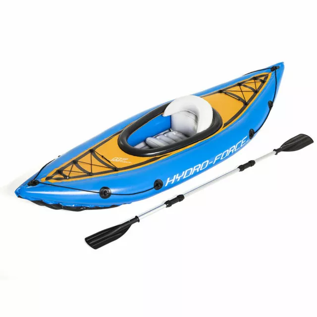 BESTWAY Hydro-Force Cove Champion Inflatable Kayak + Aluminium Oar +Air Pump NEW