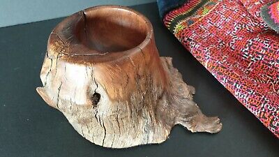Old Carved Wooden Bonsai Scholar Calligraphy Bowl  …beautiful display and collec