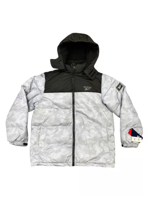 New Reebok Puffer Halftone Camo Mens Xl Fleece Lined Jacket Coat