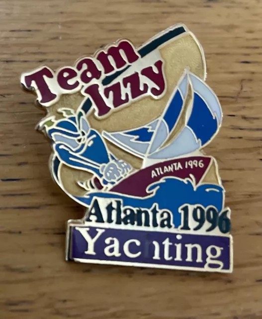 Atlanta Olympic Games 1996 Team Izzy Mascot Banner Pin: Yachting