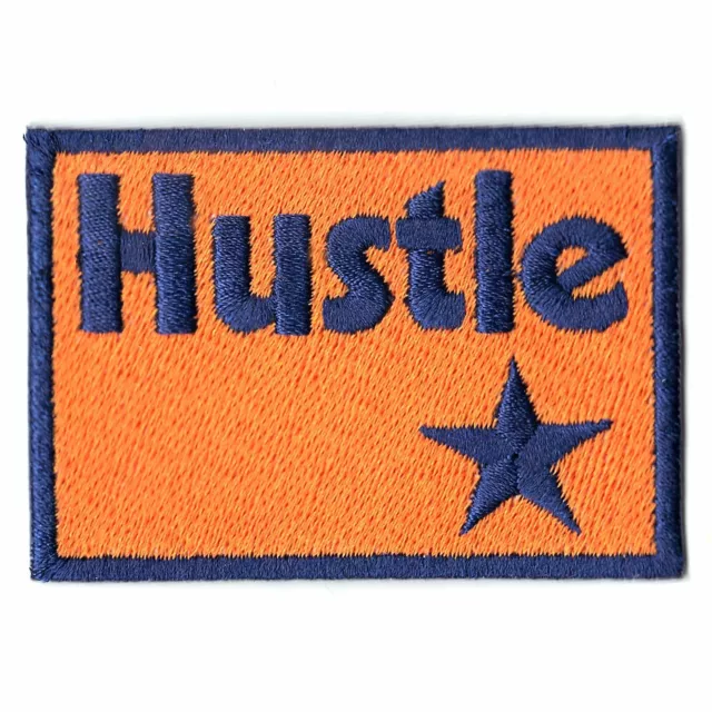 Naranja Houston Hustle Caja Señal Logo Bordado Termoadhesivo Parche