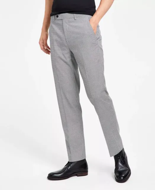 ALFANI Men's Slim-Fit Black & White Pattern Houndstooth Dress Pants 30 x 32