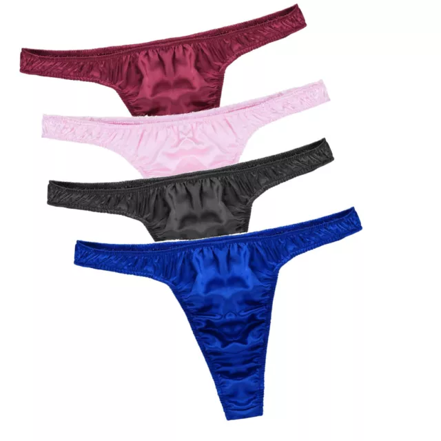 Sexy Men Underwear Satin Crossdress Pouch Brief Thong Panties Swim Trunks Shorts