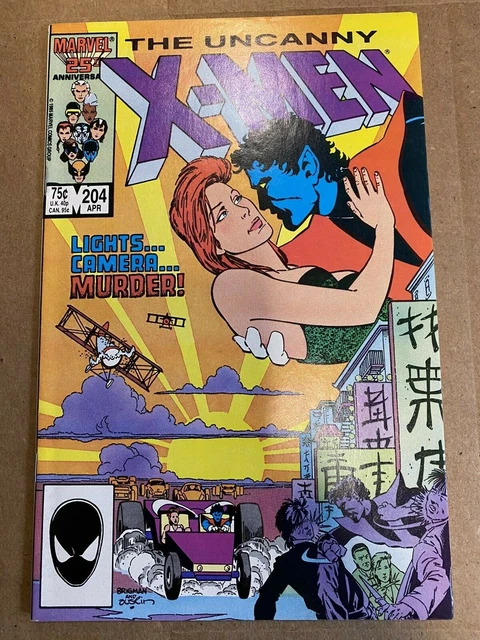 Uncanny X-Men #204 1986 VF+ Condition Marvel Comic Book 3504