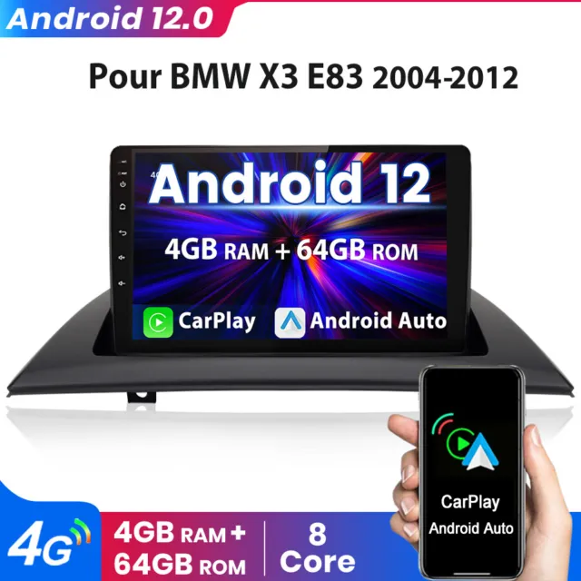 Pour BMW X3 E83 2004-2012 4+64G Android 12 Autoradio GPS Navi WIFI BT RDS DAB+FM