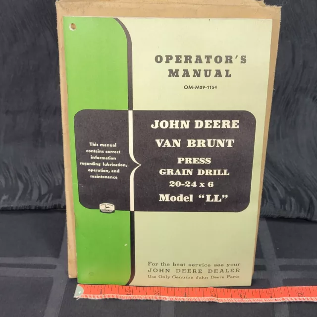 Vintage JOHN DEERE VAN BRUNT PRESS GRAIN DRILL MODEL LL Operators Manual 3