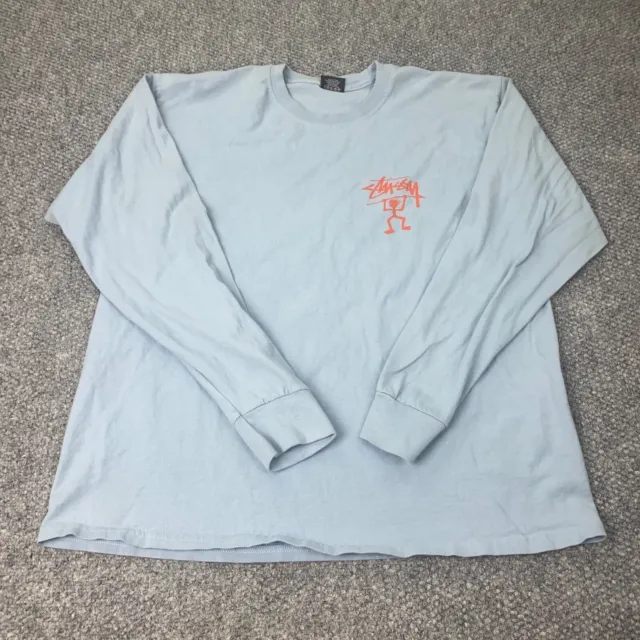 Stussy International Tribe LS Tee Mens XL Blue Long Sleeve