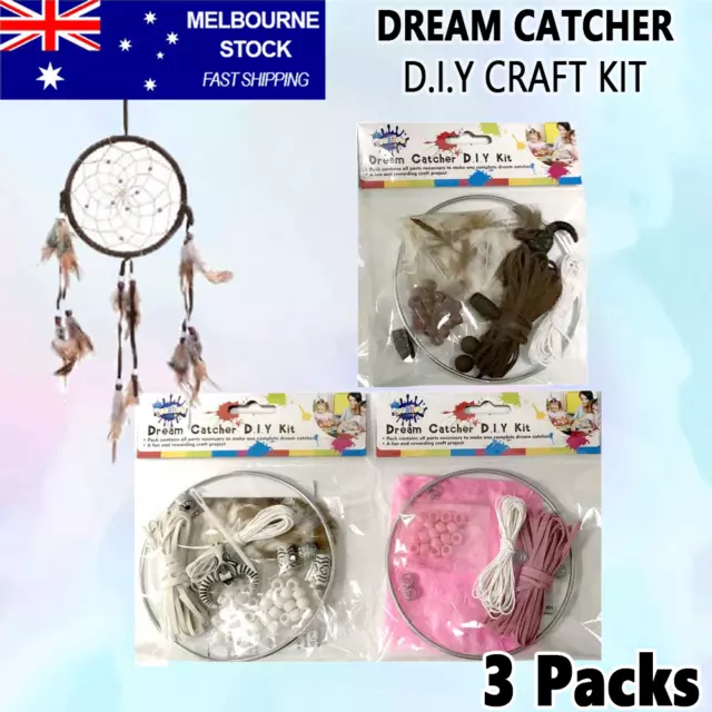 3x Dream Catcher DIY Crafting Kit Room Hanging Decor Protective Charm Talisman