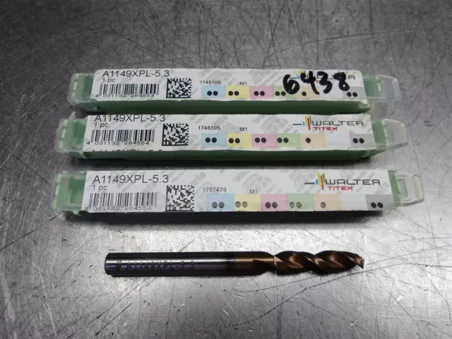 3 NEW! Walter Titex 5.3mm HSS Drill A1149XPL-5.3