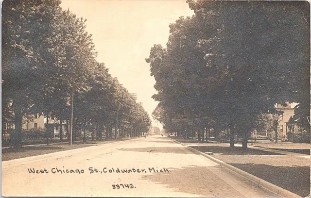 Coldwater Michigan RPPC Street Scene 1913
