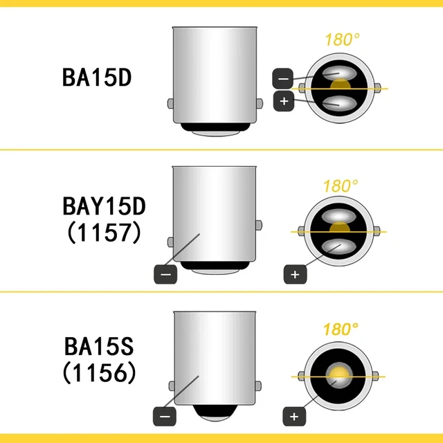 Lot De 4 Ampoules LED 1156 BA15S Pour Feux Arrière/clignotants Voiture - 12V-24V, 200LM, Universelles
