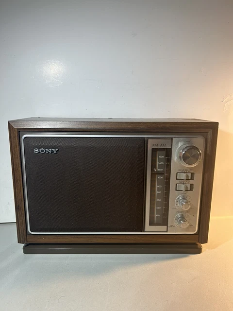 VINTAGE SONY ICF-9740W Radio AM / FM Table Top Mid Century Simulated ...