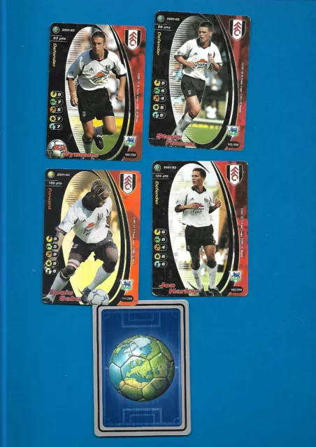 4 verschiedene Fulham FC Bildkarten Zauberer 2001/2
