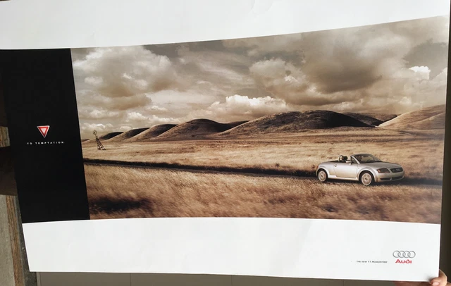 1999 AUDI TT Roadster Launch Dealer Promo Poster "Yield To Temptation" GIANT