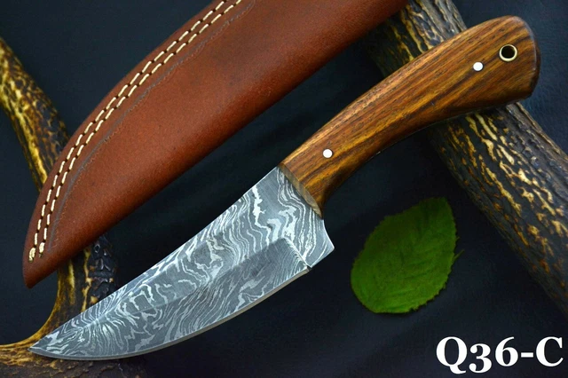 8.8"OAL Custom Hand Forged Damascus Steel Hunting Knife Handmade (Q36-C)