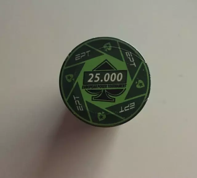 BLISTER da 25 Fiches - Poker chips ceramica replica NEW Graphic EPT Valore 25000 2