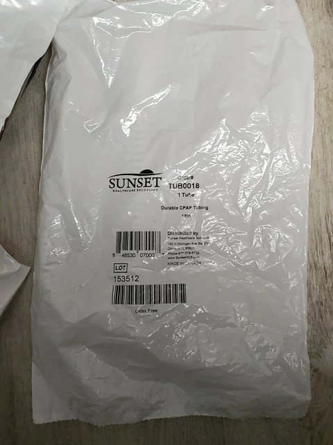 New Sunset TUB0018 CPAP Tubing 18” Latex Free