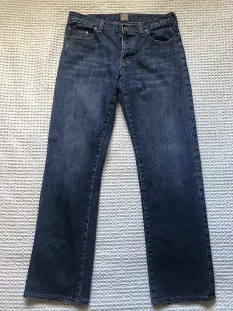 Mens PRPS Barracuda Relaxed Distressed Indigo Denim Jeans Size 32 x 30 Japanese