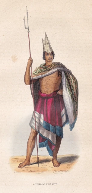 Pol Roti Costume ROTE ISLAND ROTI Indonesia Indonesien costumes Trachten Holzschnitt ...
