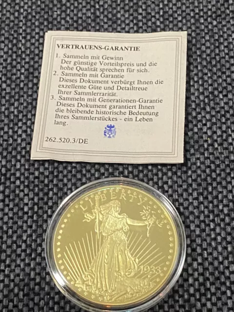 GÖDE Die berühmt. US - Münz - Repliken Replik Gold Eagle von 1933 Polierte Pl.