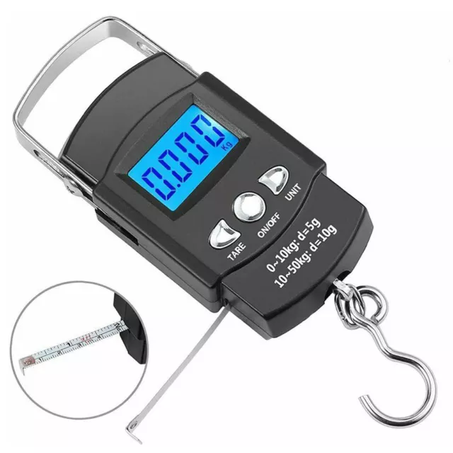 DIGITAL ELECTRONIC CARP FISHING WEIGHING SCALES SLING 110lb/50kg W/ TAPE RULER