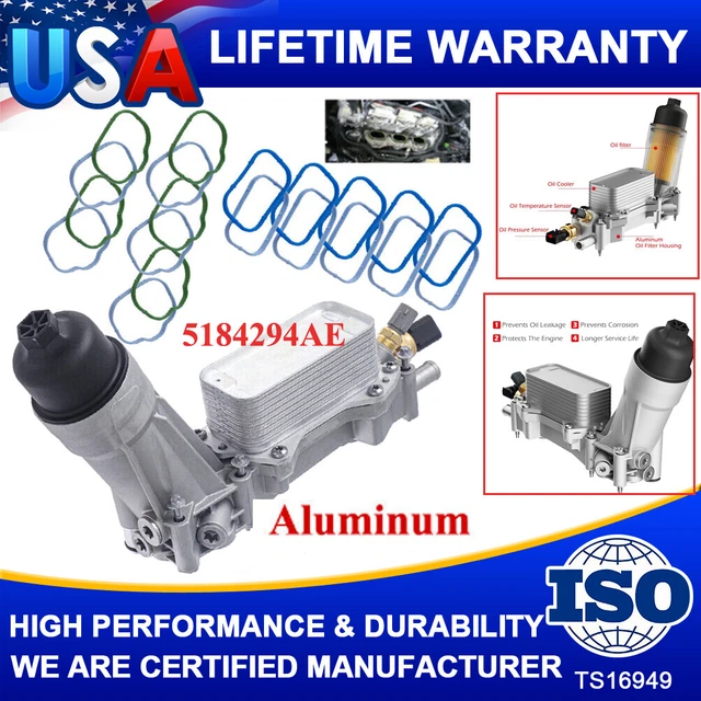 926-876 Aluminum housing Oil filter assembly For 2011-2016 Jeep Dodge Chrysler