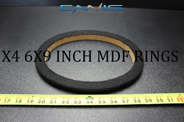 4 Mdf Speaker Rings Spacer 6X9 In Carpet Wood 3/4 Fiberglass Ee-Ring-69Cbk