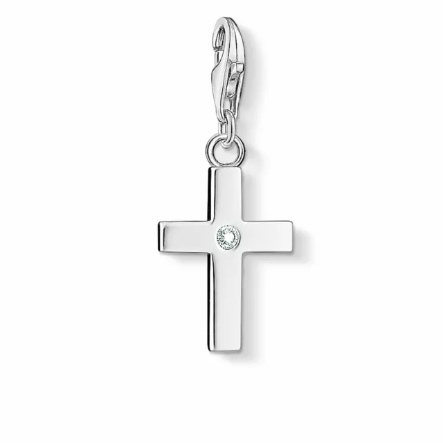 Thomas Sabo Damen-Charm-Anhänger Kreuz Charm Club 925 Sterling Silber Zirkonia