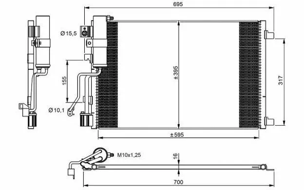 NRF Condenseur de climatisation pour NISSAN QASHQAI 35974 - Mister Auto