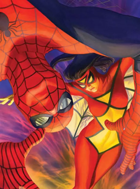 Spider-Man Spider-Woman Lithograph Painted by Artist Alex Ross Marvel Comics