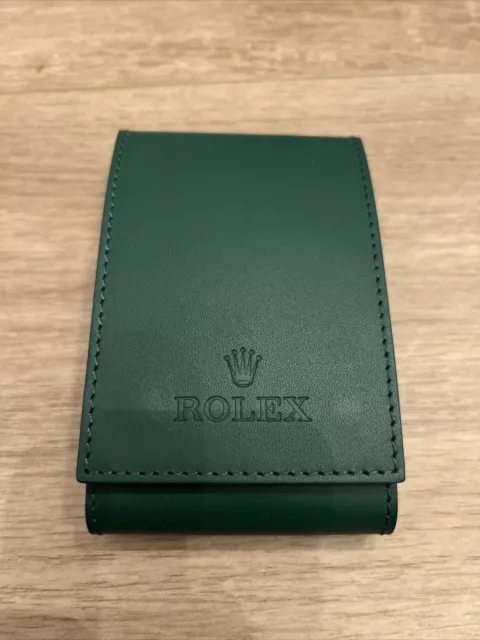 ROLEX Pochette Voyage Watch Case Green Leather Protection Soft Travel Pouch