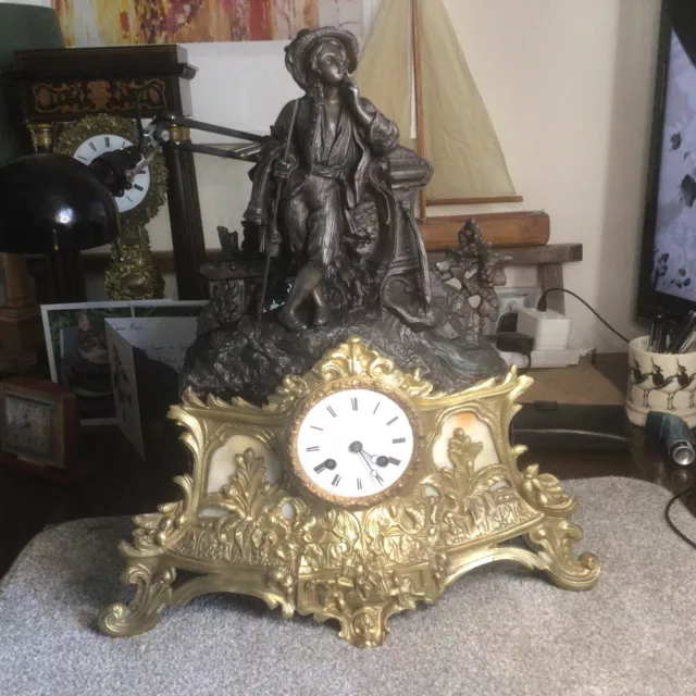 Exceptionally Rare Survivor Mid 19th Century Mantel Clock with Silk Suspension.