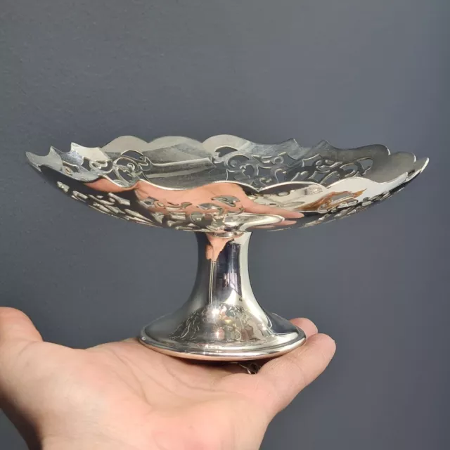 Mappin & Webb Silver Plated Bon Bon Dish on Pedestal Sheffield 1938