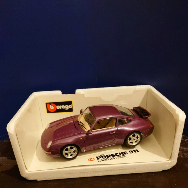 Miniature Porsche 911 Carrera 1993 – Burago 1/18, Occasion, à Voir