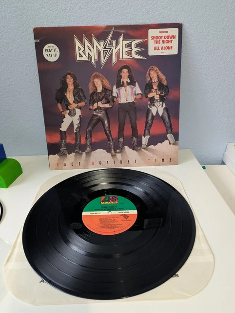 BANSHEE ‎– Race Against Time : 1989 LP EX (LOOKS UNPLAYED) PROMO W