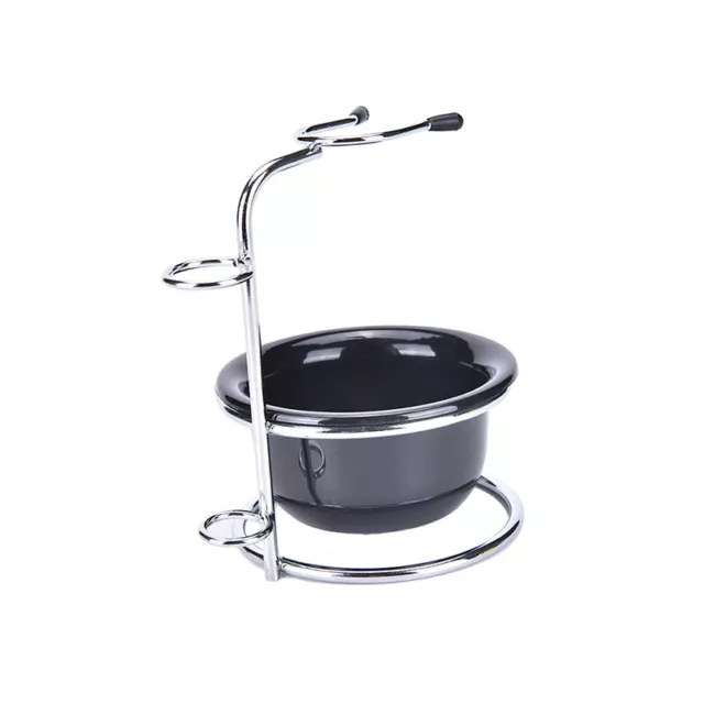 Stainless Steel Shaving Brush Stand Razor Holder Black Shaving Bowl Mug Set-wf 3