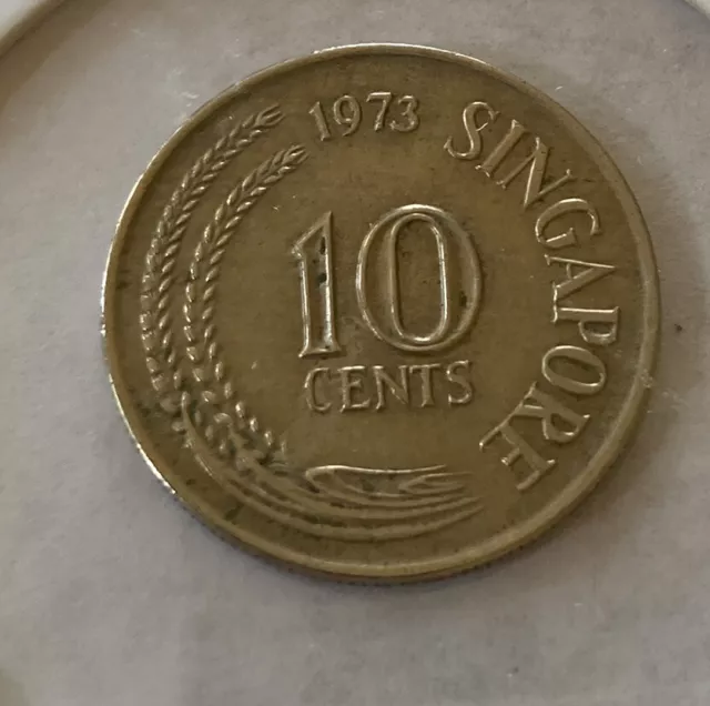 1973 Singapore 10 Cent Coin.