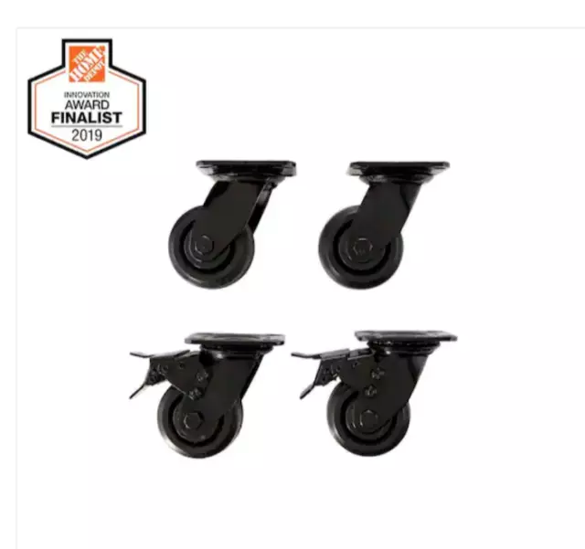 Husky 4 in. Caster Kit for Heavy Duty Welded Steel Garage Base Cabinets