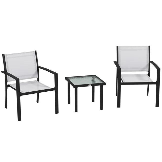 FLORIDE - Set di 2 poltrone da giardino impilabili in alluminio - DCB