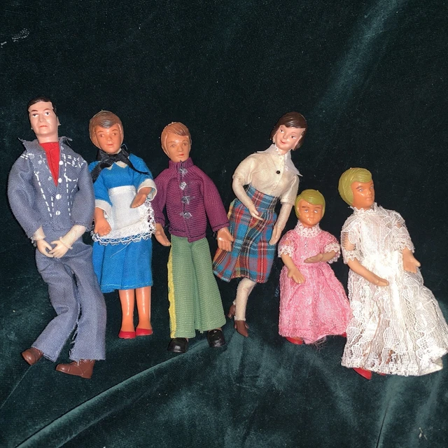 VINTAGE MINIATURE DOLLHOUSE Dolls 1960s 70s Set Of Six 30.00 PicClick