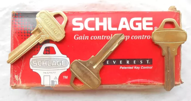 4 Schlage Everest Key Blanks C123   Made in USA