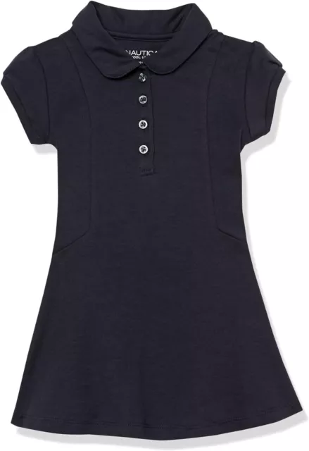 Vestido polo uniforme escolar para niñas Nautica manga corta