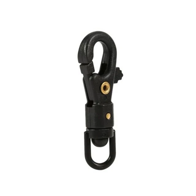 Boucle à clip mousqueton d'extérieur noire pour corde diamètre 7 mm (63 carac